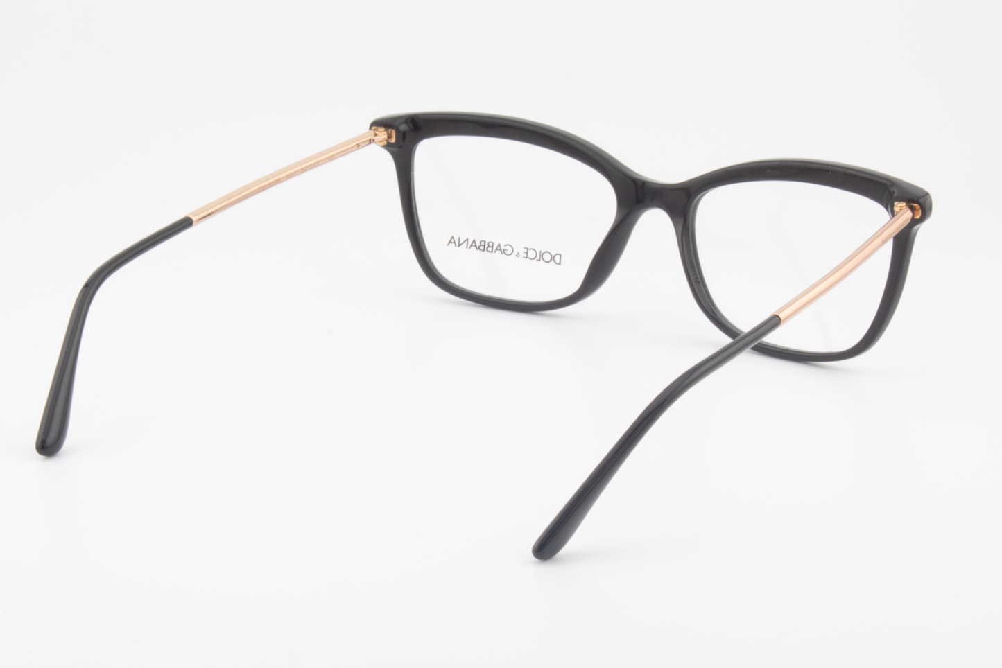 Dolce & Gabbana DG3286  Female Cat Eye Glasses Frame Polished Black Plastic 52mm