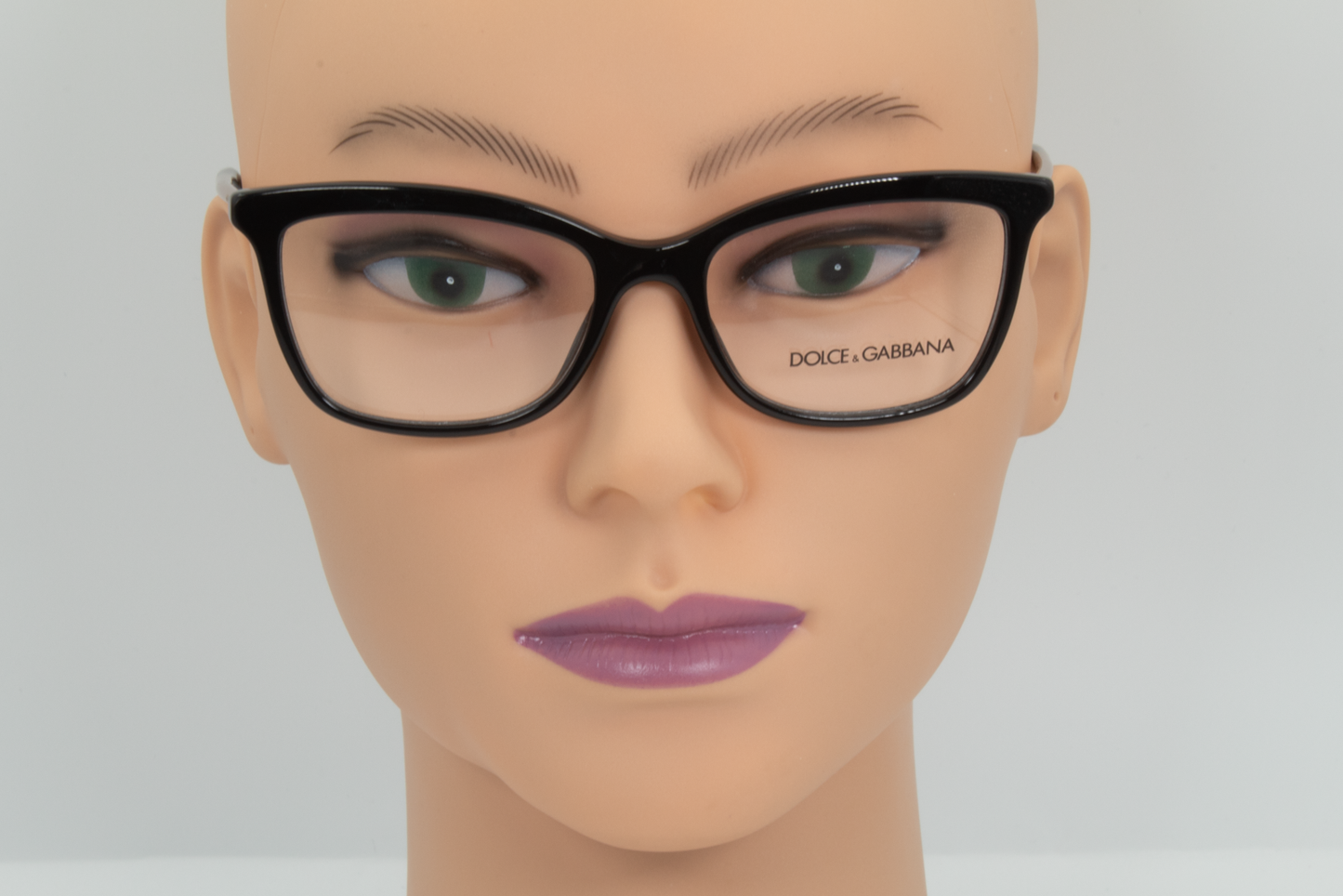 Dolce & Gabbana DG3286  Female Cat Eye Glasses Frame Polished Black Plastic 52mm