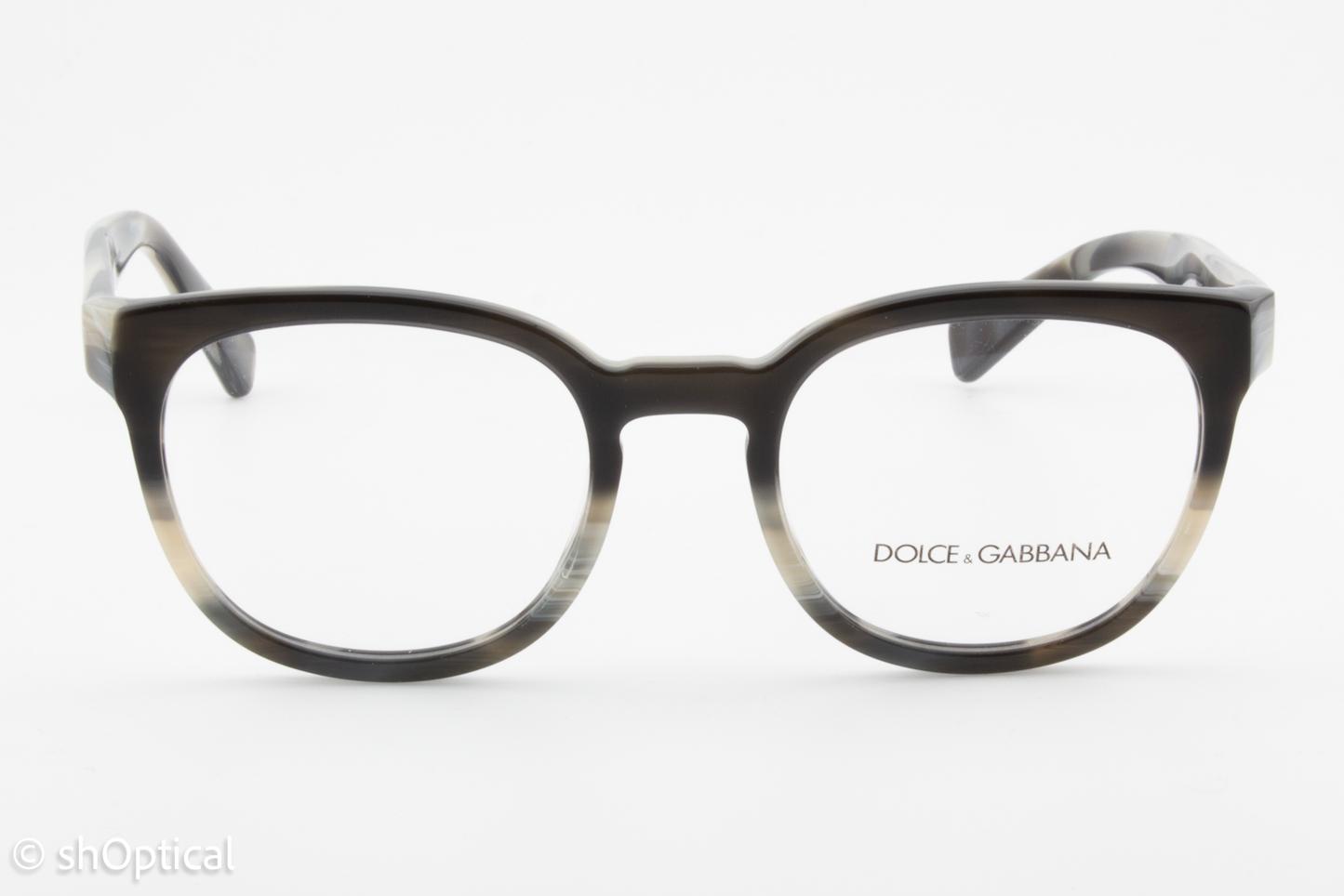 Dolce & Gabbana DG3287  Male Round Glasses Frame Black/Beige 51mm