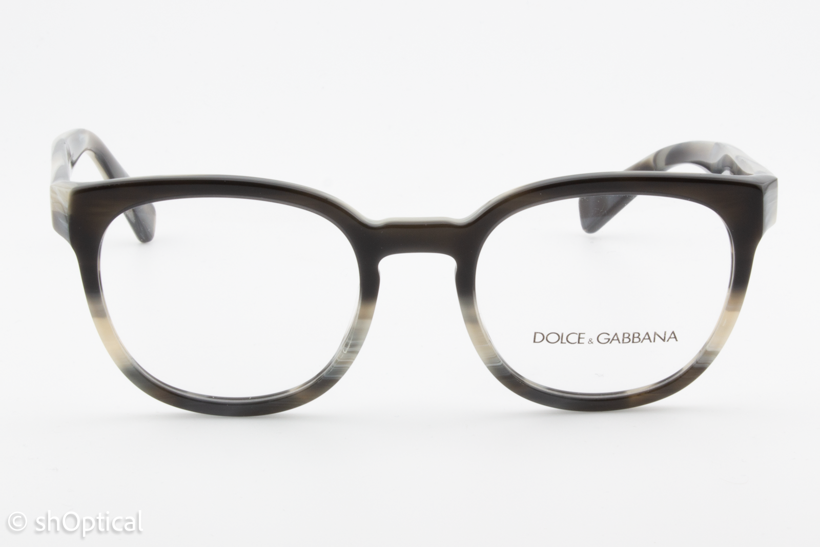 Dolce & Gabbana DG3287  Male Round Glasses Frame Black/Beige 51mm