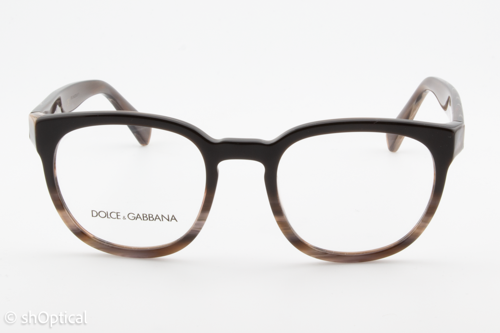 Dolce & Gabbana DG3287  Male Round Glasses Frame Brown/Grey 51mm