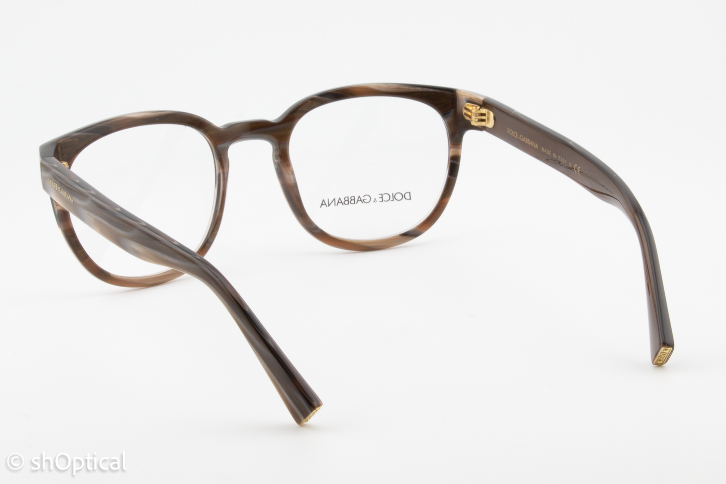 Dolce & Gabbana DG3287  Male Round Glasses Frame Brown/Grey 51mm