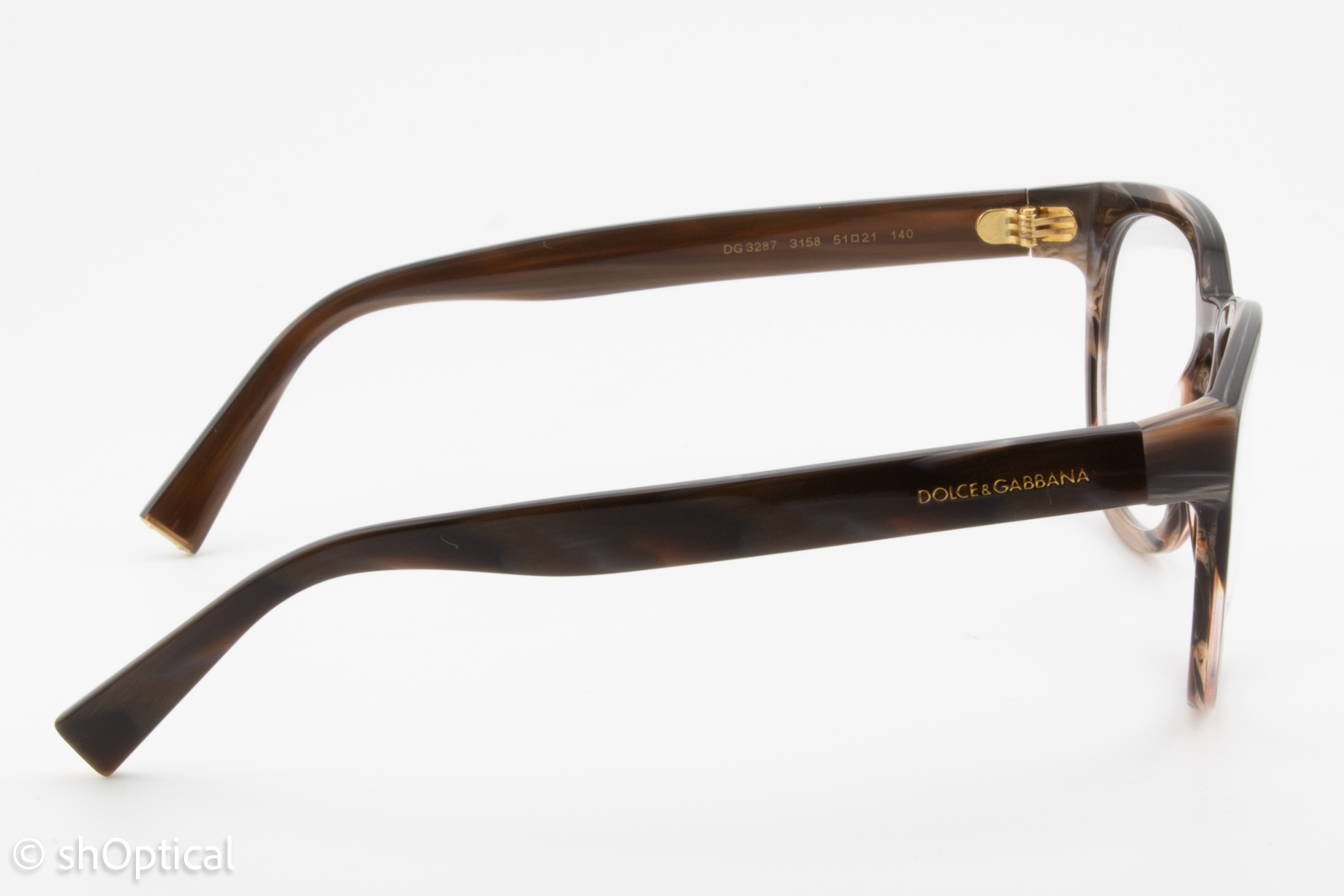 Dolce & Gabbana DG3287  Male Round Glasses Frame Brown/Grey 51mm