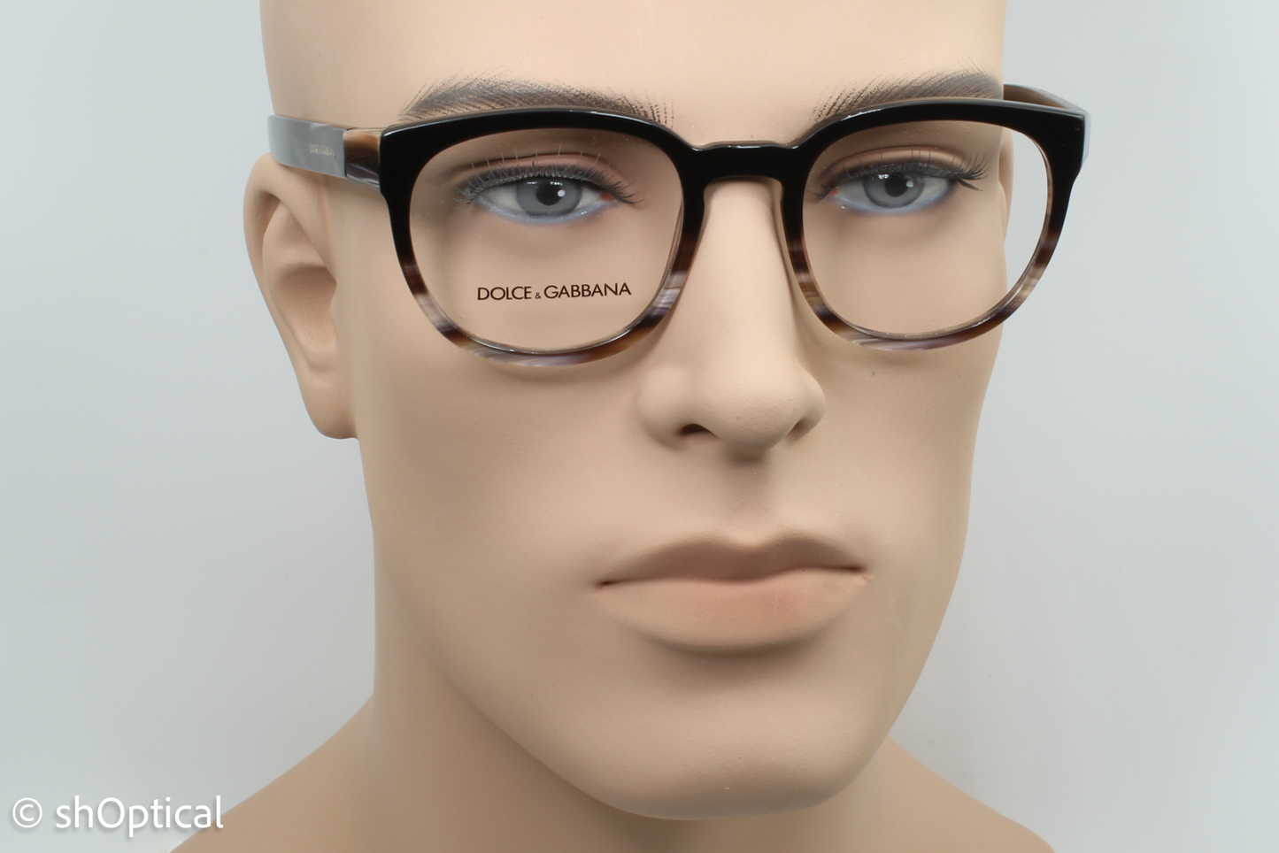 Dolce & Gabbana DG3287  Male Round Glasses Frame Brown/Grey 51mm