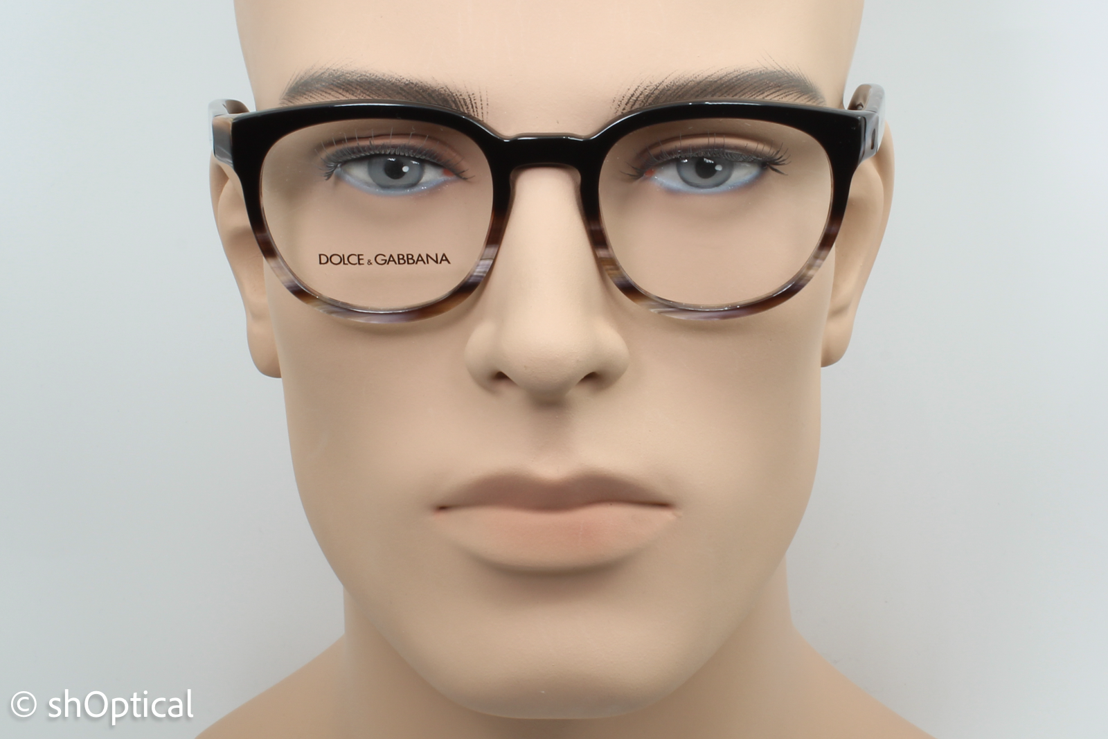 Dolce & Gabbana DG3287  Male Round Glasses Frame Brown/Grey 51mm