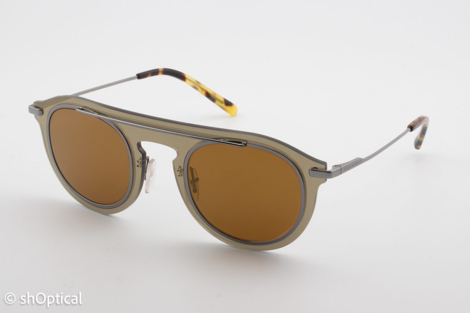 Dolce & Gabbana DG2169 04/6H Unisex Full Rim Sunglasses Mirror Pale Gold 46mm