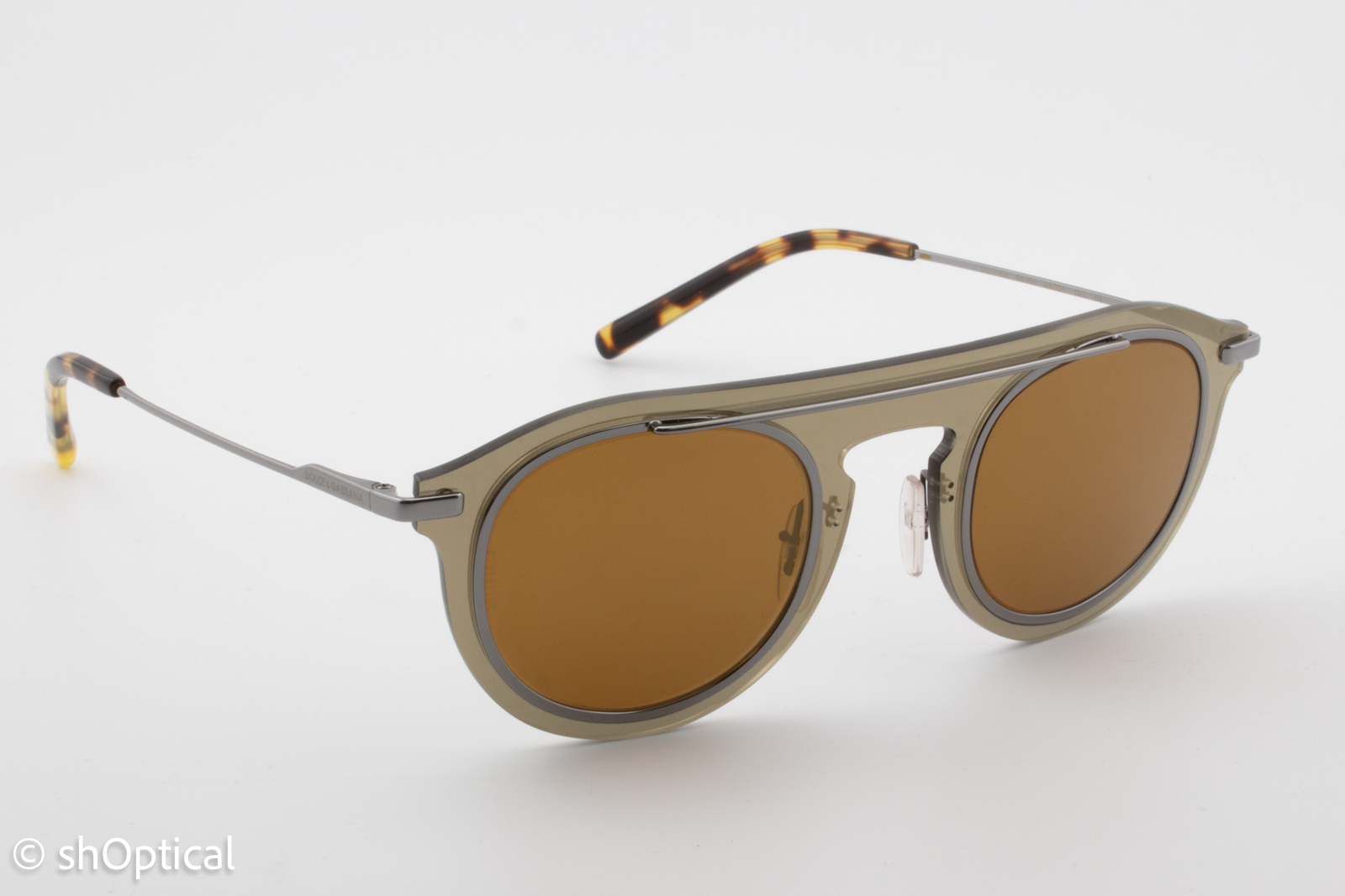 Dolce & Gabbana DG2169 04/6H Unisex Full Rim Sunglasses Mirror Pale Gold 46mm