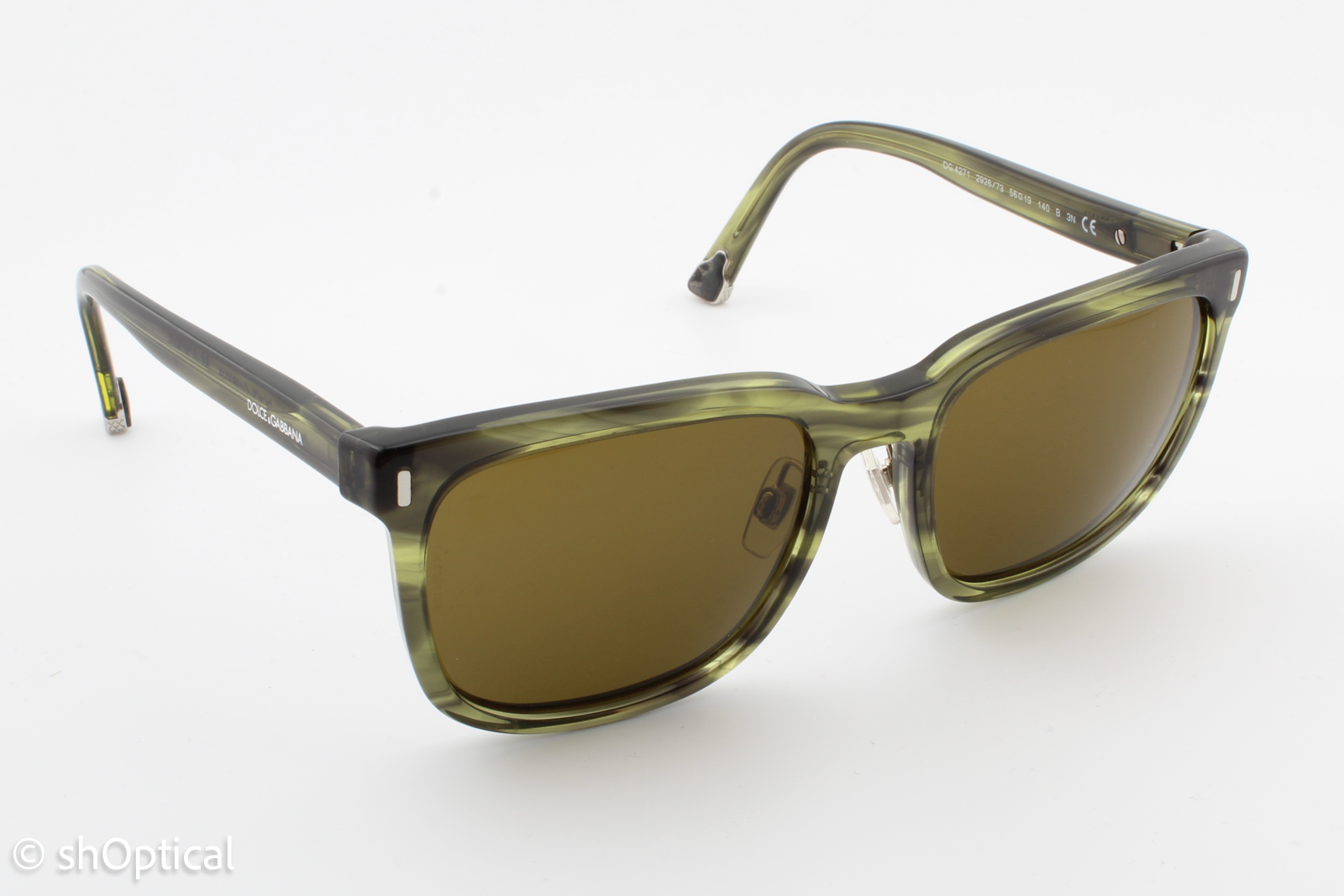 Dolce & Gabbana DG4271 2926/73 Unisex Full Rim Sunglasses Green Havana 56mm