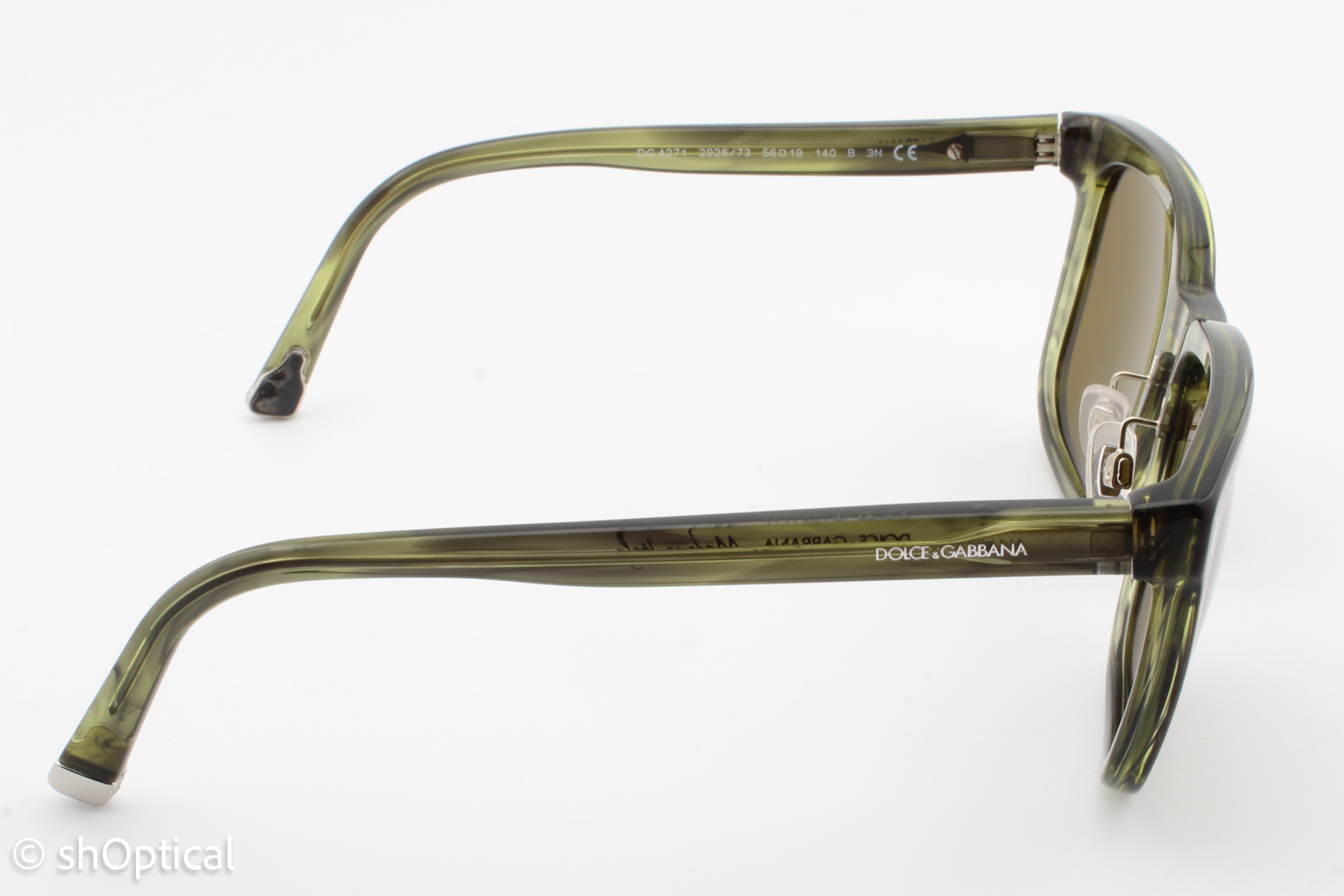 Dolce & Gabbana DG4271 2926/73 Unisex Full Rim Sunglasses Green Havana 56mm