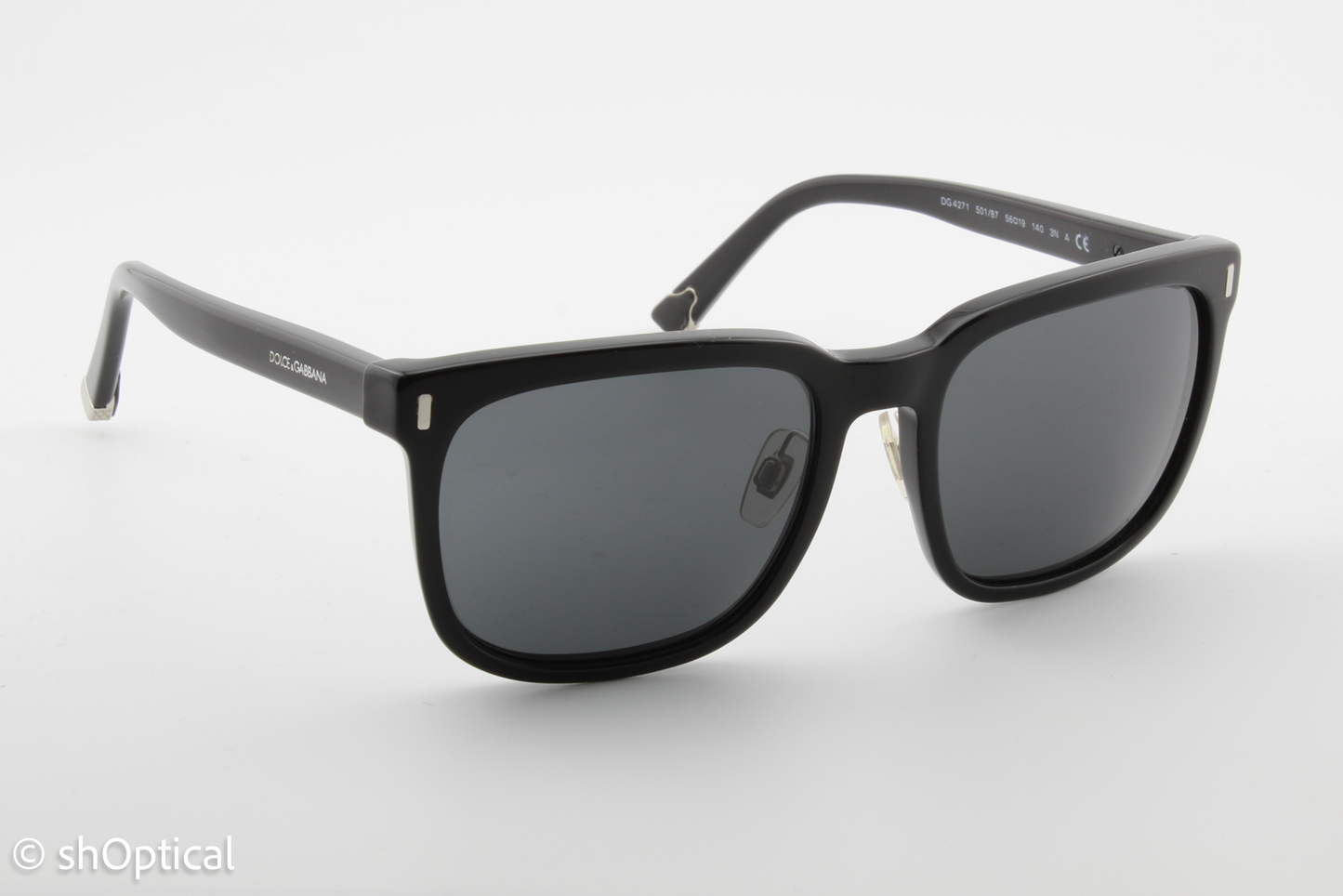 Dolce & Gabbana DG4271 501/87 Unisex Full Rim Sunglasses Black 56mm