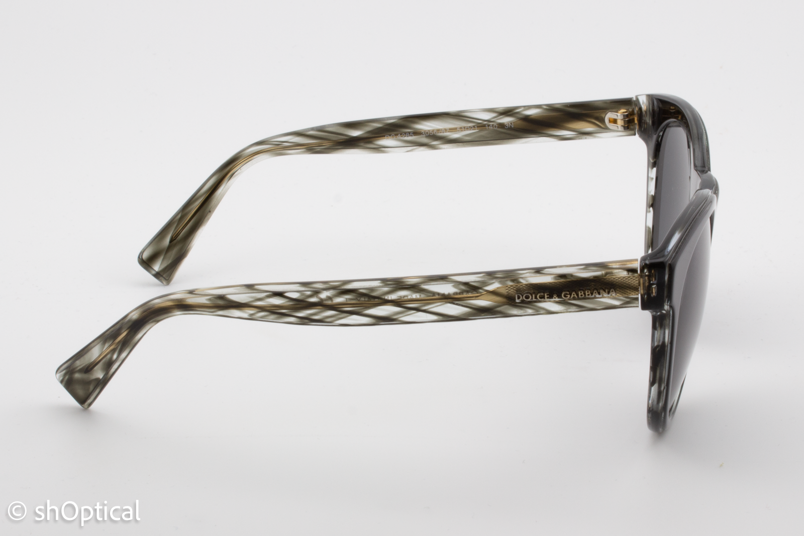 Dolce & Gabbana DG4285 3056/87 Womens Full Rim Sunglasses Striped Black 51mm