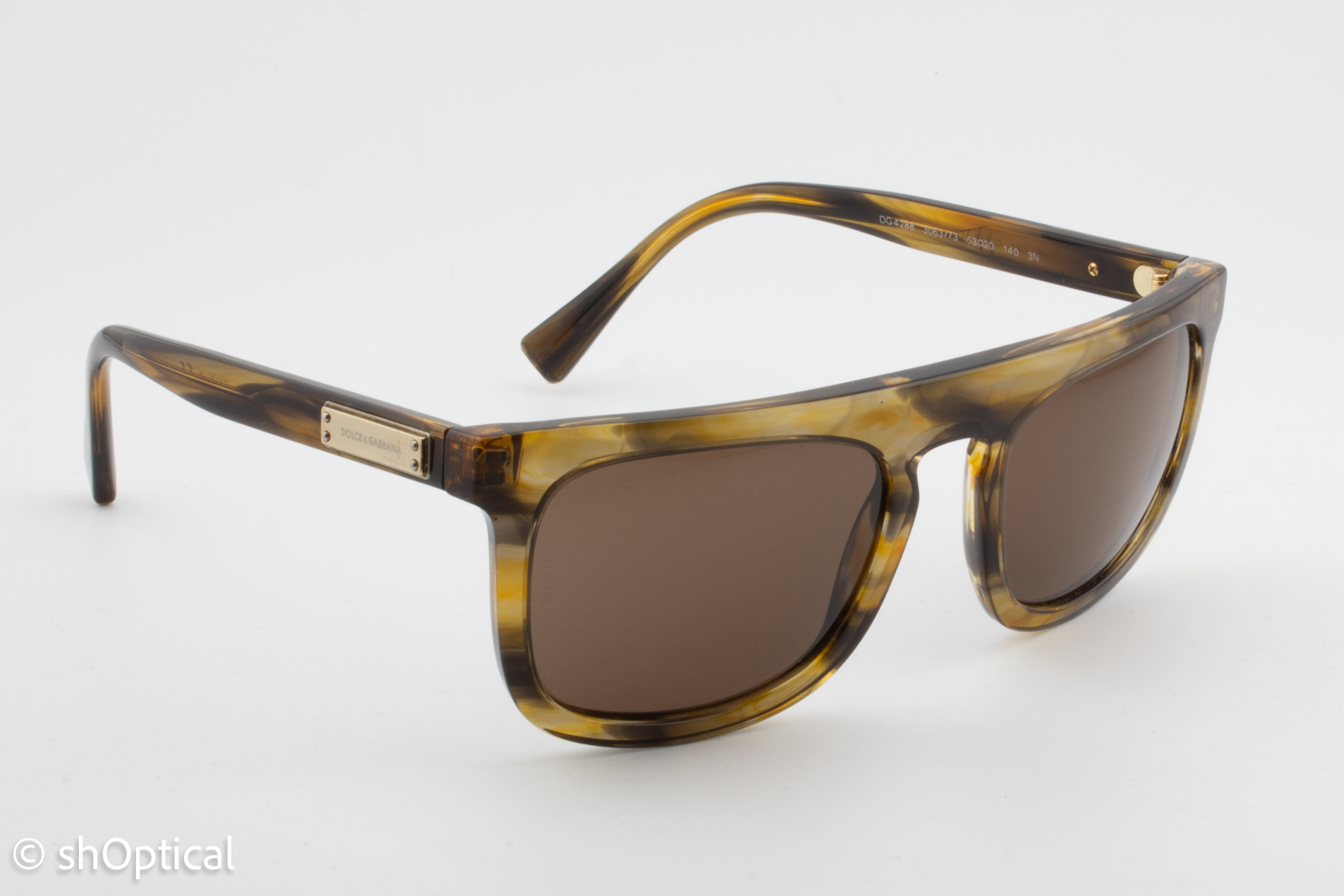 Dolce & Gabbana DG4288 3063/73 Unisex Full Rim Sunglasses Tortoiseshell Brown 53mm