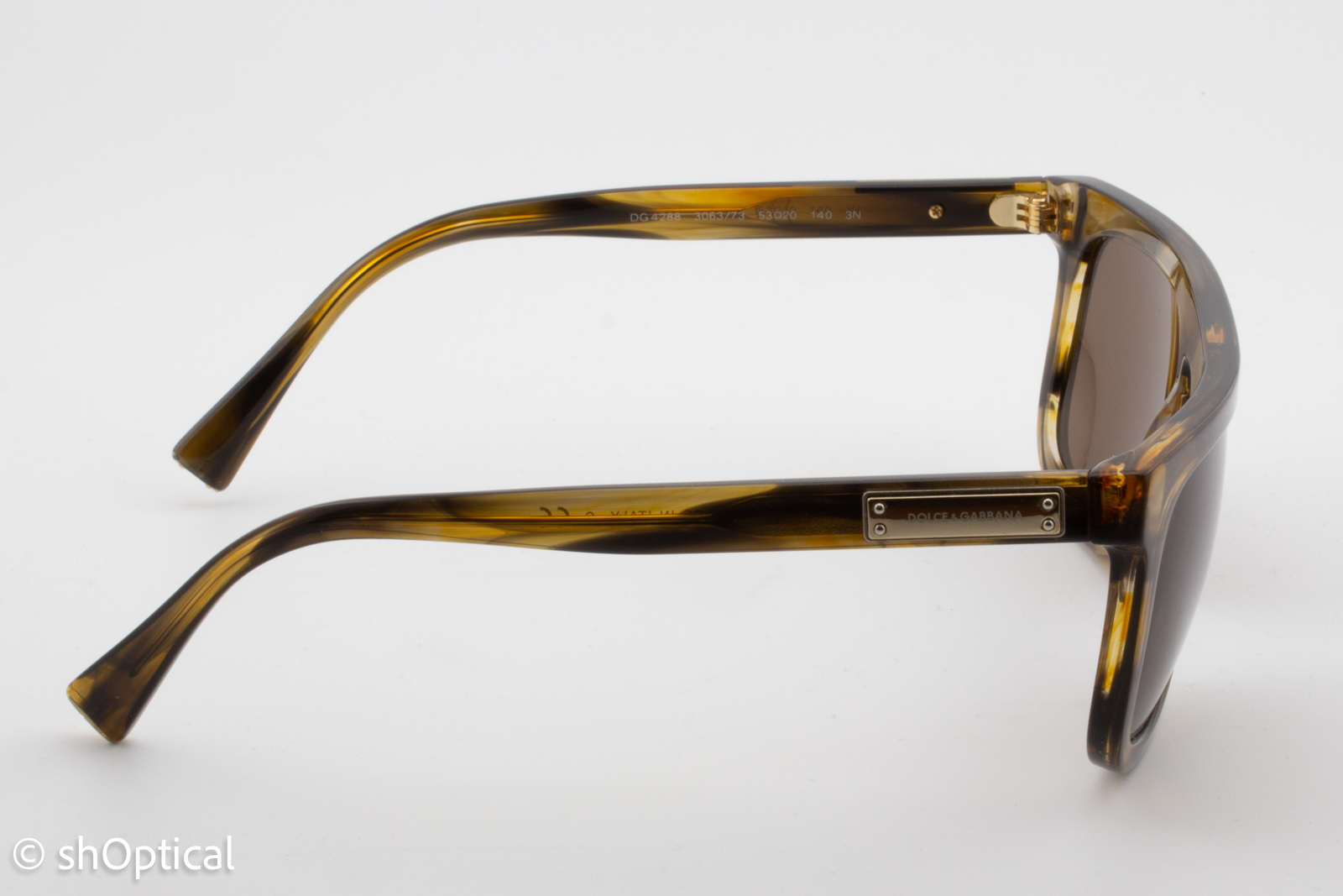 Dolce & Gabbana DG4288 3063/73 Unisex Full Rim Sunglasses Tortoiseshell Brown 53mm