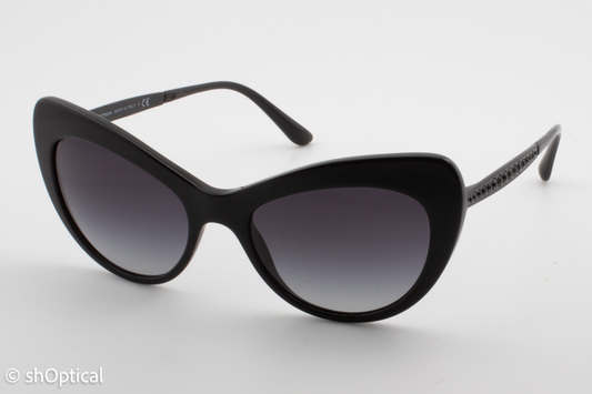 Dolce & Gabbana DG4307-B 2525/8G Womens Full Rim Sunglasses Black 52mm