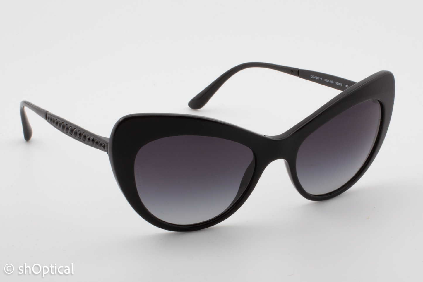 Dolce & Gabbana DG4307-B 2525/8G Womens Full Rim Sunglasses Black 52mm