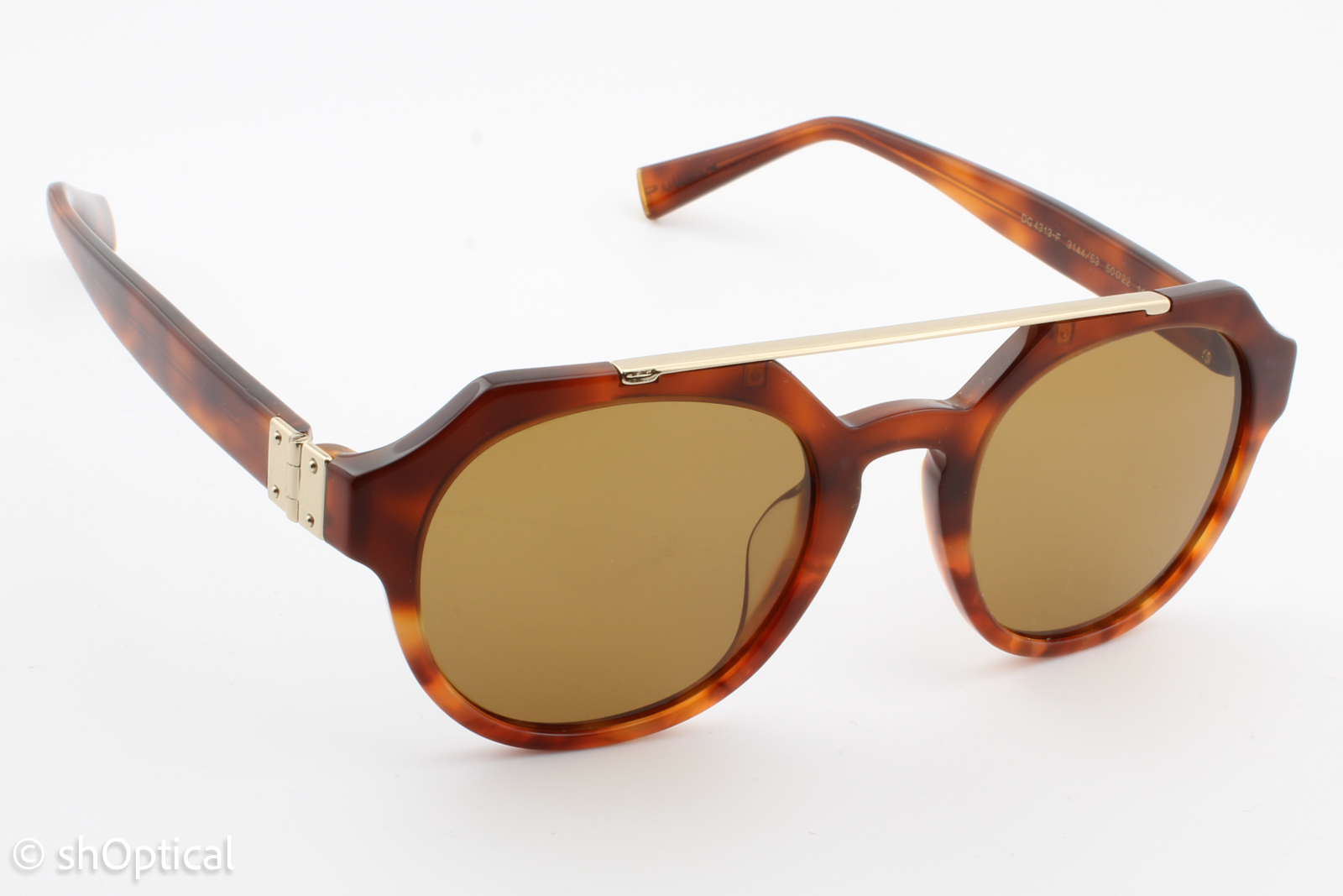 Dolce & Gabbana DG4313-F 3144/53 Unisex Full Rim Sunglasses Brown Havana 50mm