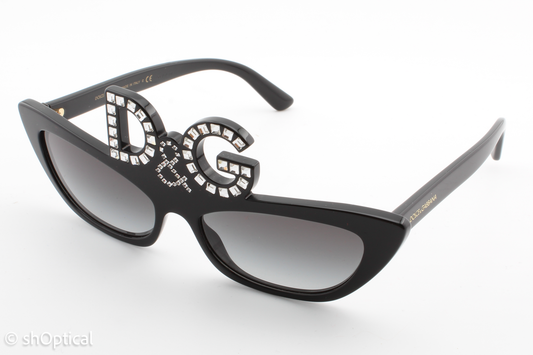 Dolce & Gabbana DG4352B 501/8G Womens Full Rim Sunglasses Black 55mm