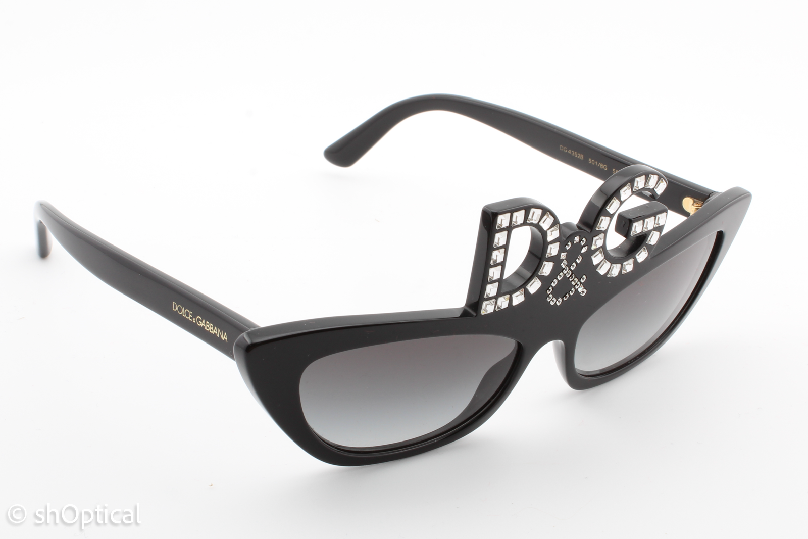 Dolce & Gabbana DG4352B 501/8G Womens Full Rim Sunglasses Black 55mm