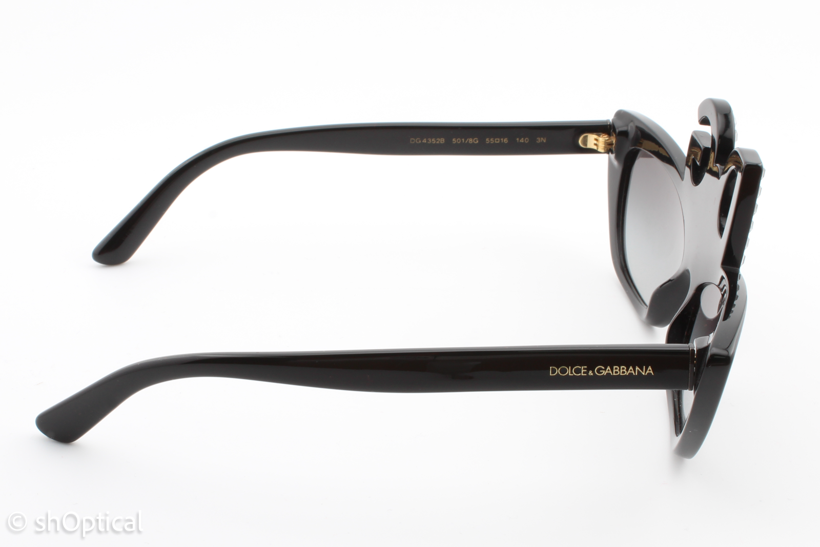 Dolce & Gabbana DG4352B 501/8G Womens Full Rim Sunglasses Black 55mm