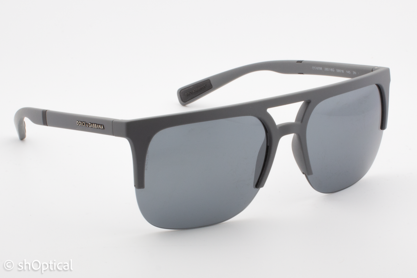 Dolce & Gabbana DG6098 2651/6G Mens Full Rim Sunglasses Grey 59mm