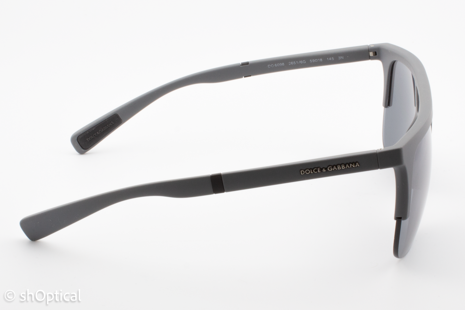 Dolce & Gabbana DG6098 2651/6G Mens Full Rim Sunglasses Grey 59mm