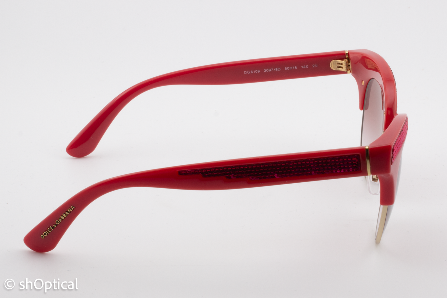 Dolce & Gabbana DG6109 3097/8D Womens Full Rim Sunglasses Red/Pink 50mm