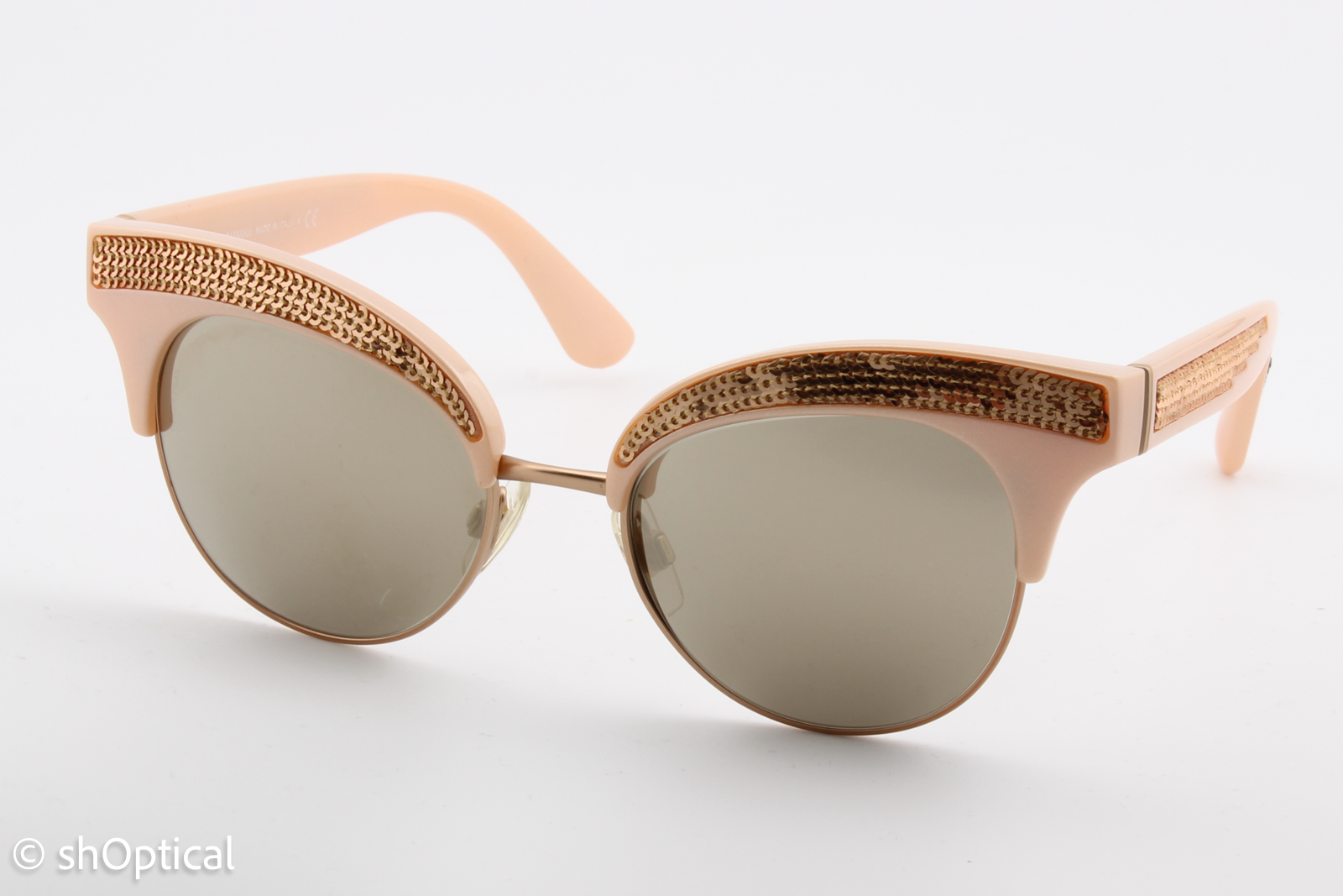 Dolce & Gabbana DG6109 3099/5A Womens Full Rim Sunglasses Pearl Pink Gold 50mm