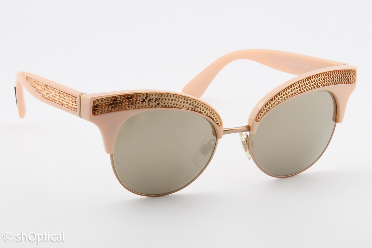 Dolce & Gabbana DG6109 3099/5A Womens Full Rim Sunglasses Pearl Pink Gold 50mm