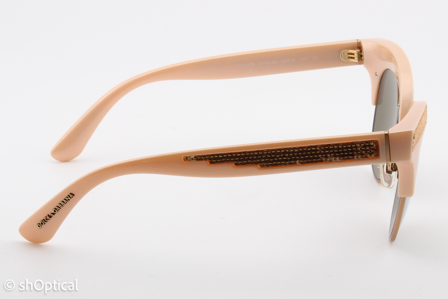 Dolce & Gabbana DG6109 3099/5A Womens Full Rim Sunglasses Pearl Pink Gold 50mm