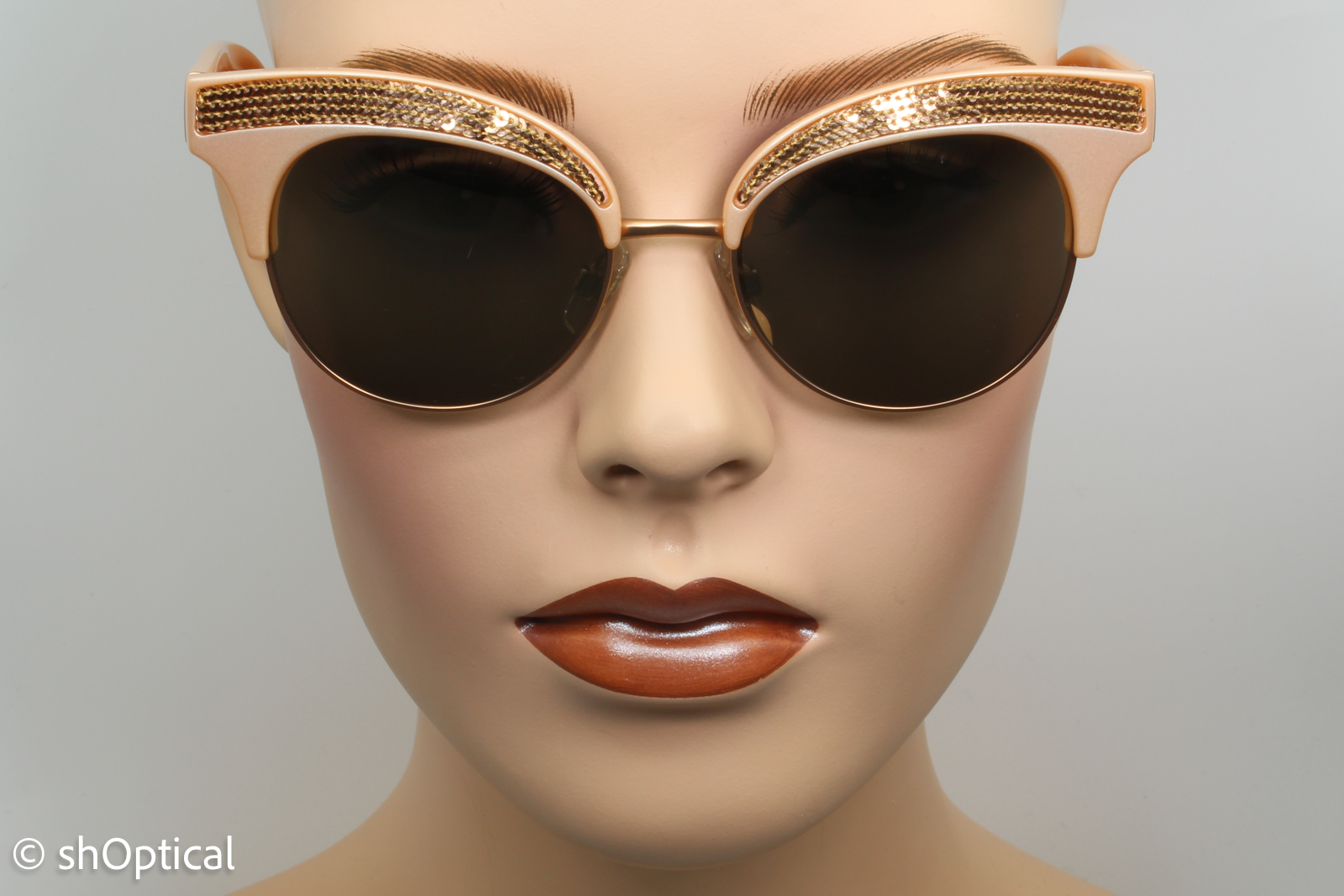 Dolce & Gabbana DG6109 3099/5A Womens Full Rim Sunglasses Pearl Pink Gold 50mm