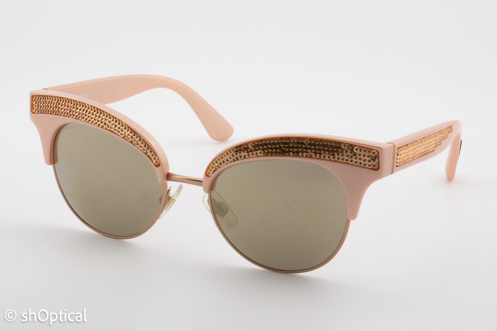 Dolce & Gabbana DG6109 3099/5A Womens Full Rim Sunglasses Pearl Pink Gold 50mm