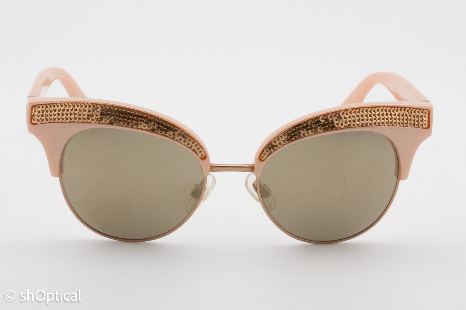 Dolce & Gabbana DG6109 3099/5A Womens Full Rim Sunglasses Pearl Pink Gold 50mm