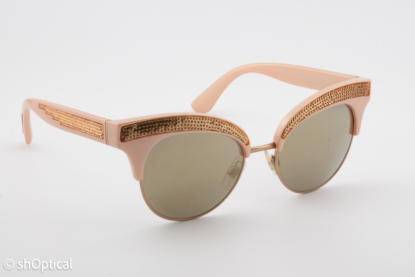 Dolce & Gabbana DG6109 3099/5A Womens Full Rim Sunglasses Pearl Pink Gold 50mm