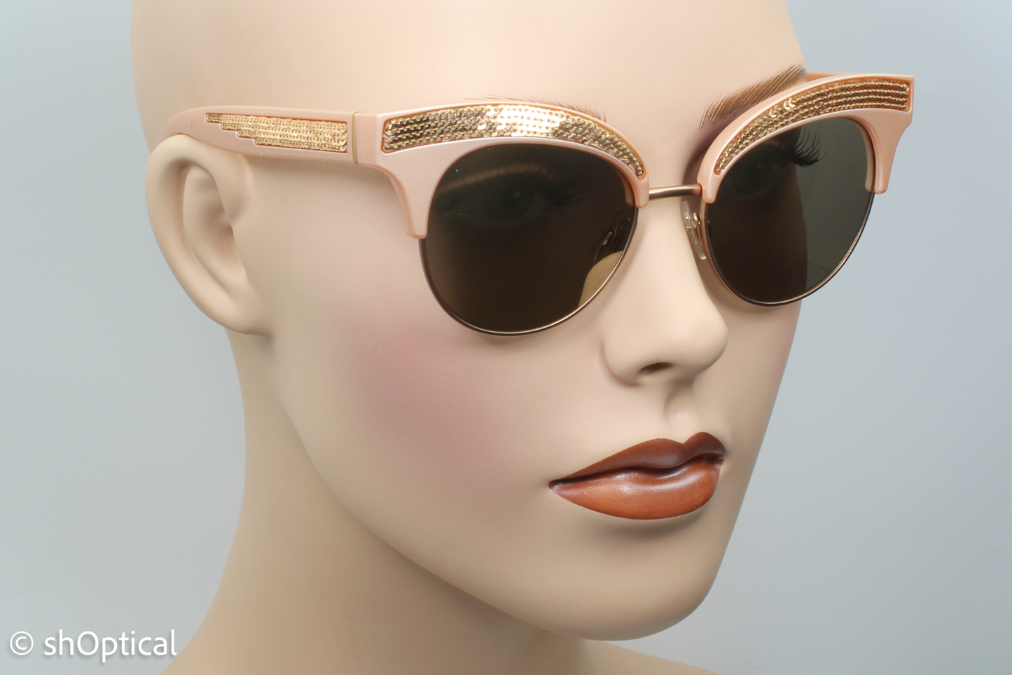 Dolce & Gabbana DG6109 3099/5A Womens Full Rim Sunglasses Pearl Pink Gold 50mm
