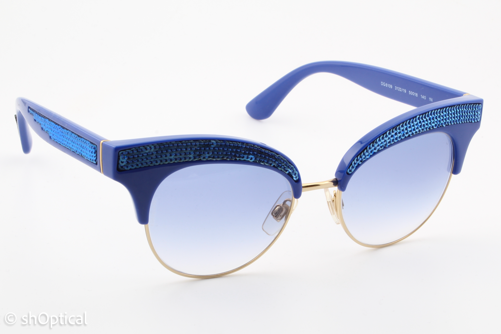 Dolce & Gabbana DG6109 3122/19 Womens Full Rim Sunglasses Blue 50mm