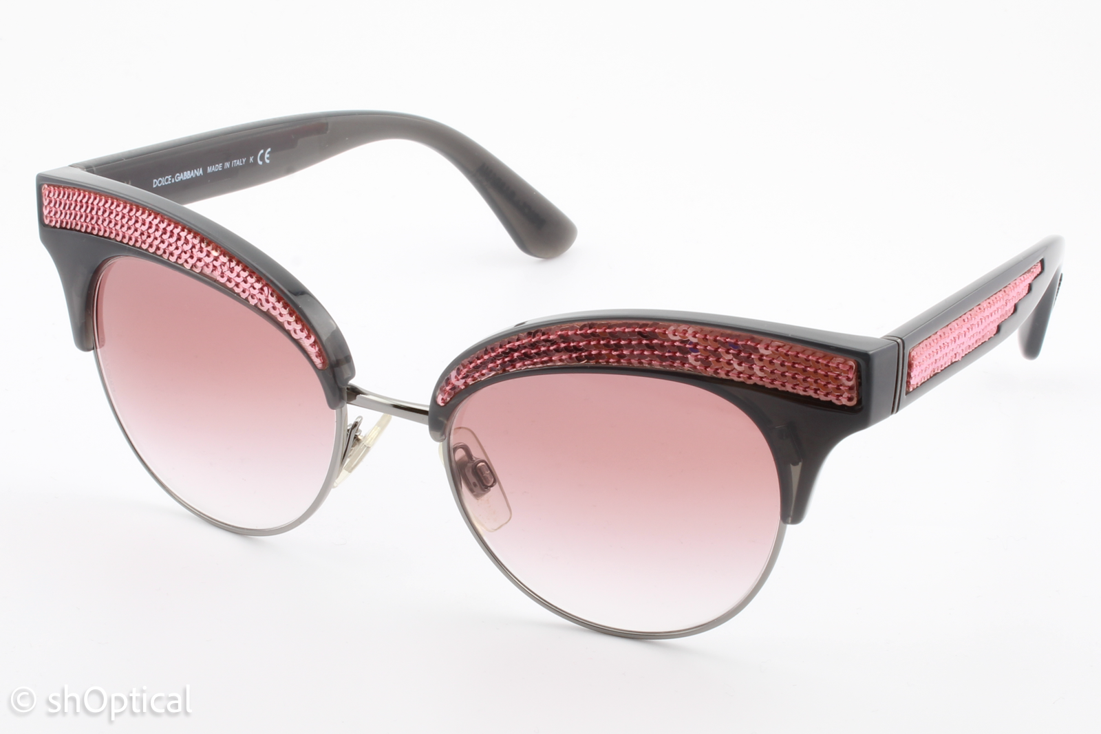 Dolce & Gabbana DG6109 3123/8D Womens Full Rim Sunglasses Black/Pink 50mm
