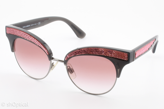 Dolce & Gabbana DG6109 3123/8D Womens Full Rim Sunglasses Black/Pink 50mm