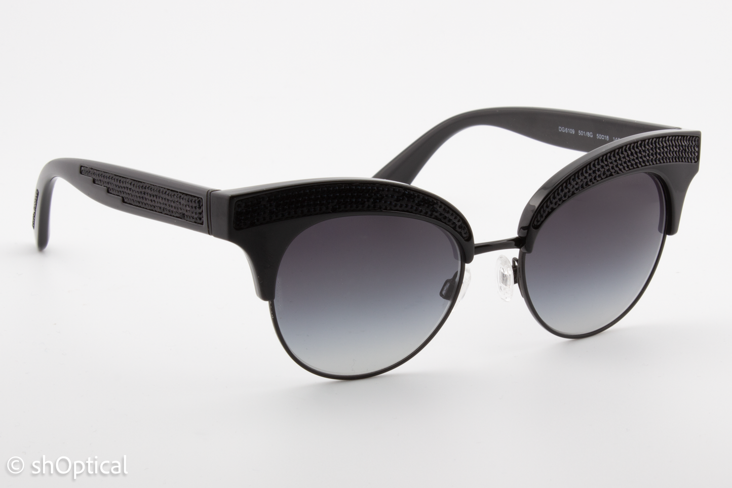 Dolce & Gabbana DG6109 501/8G Womens Full Rim Sunglasses Black 50mm