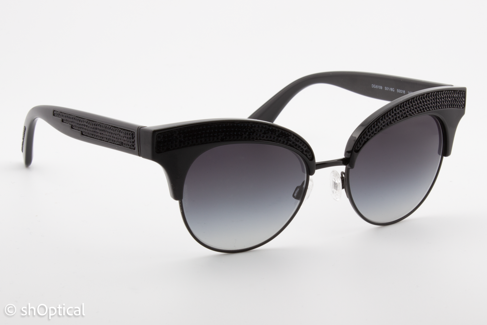 Dolce & Gabbana DG6109 501/8G Womens Full Rim Sunglasses Black 50mm