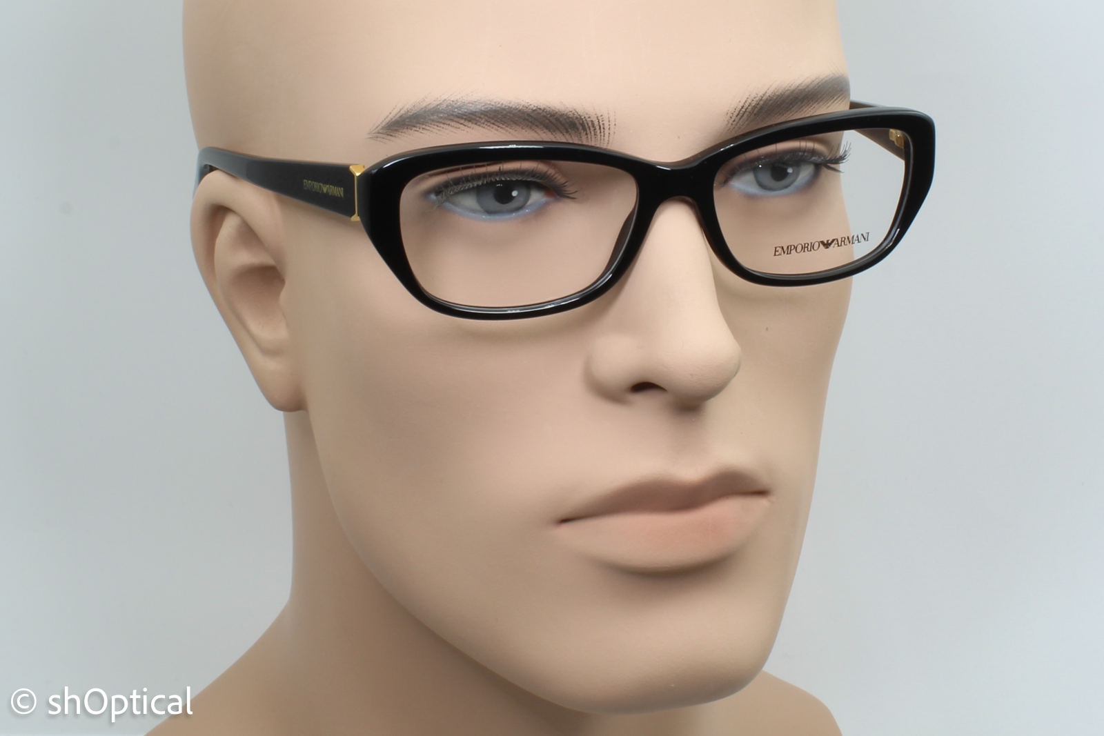 Emporio Armani EA3041  Female Rectangular Glasses Frame Black 53mm