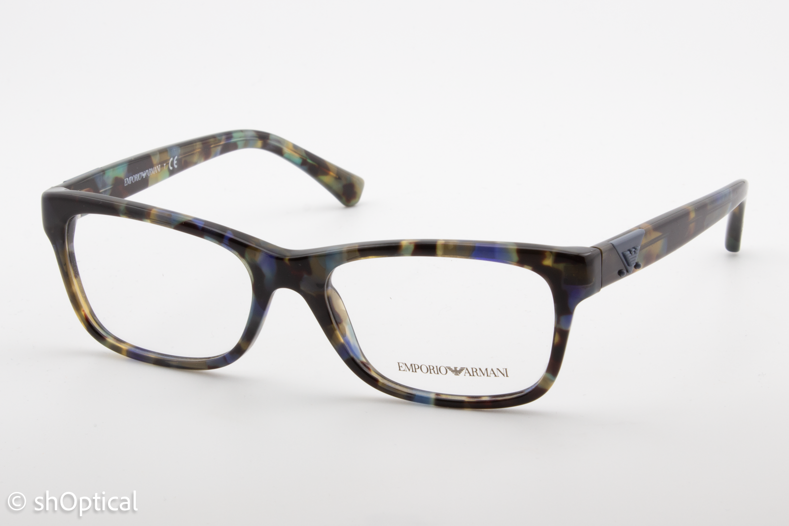 Emporio Armani EA3093  Female Rectangular Glasses Frame Multi-colour 53mm