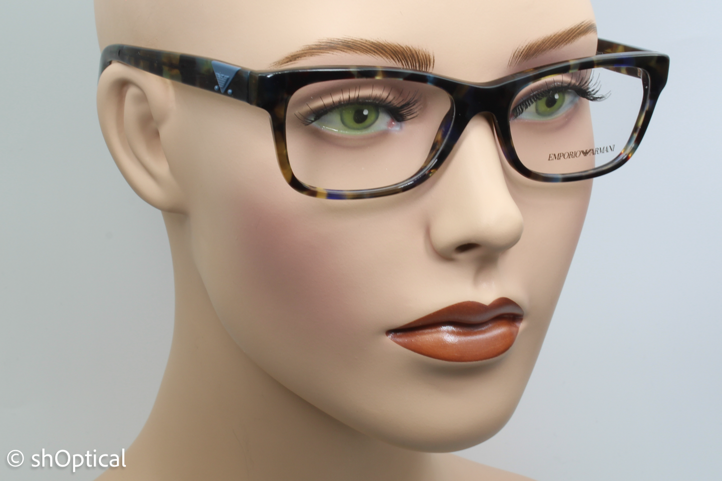 Emporio Armani EA3093  Female Rectangular Glasses Frame Multi-colour 53mm