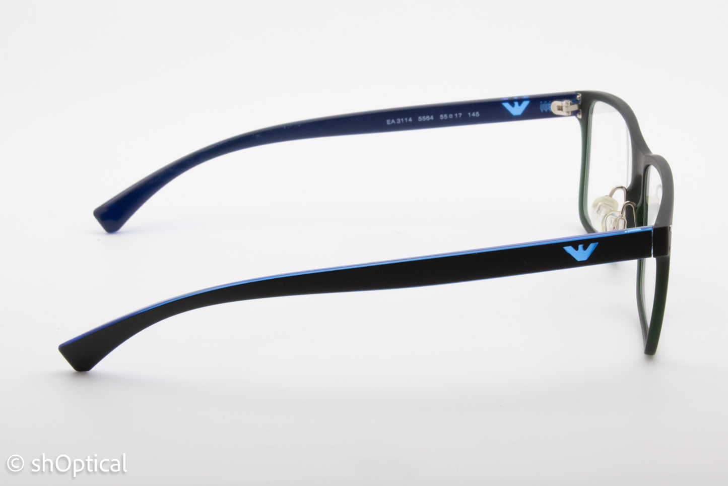 Emporio Armani EA3114  Male Rectangular Glasses Frame Dark Grey Matte 55mm