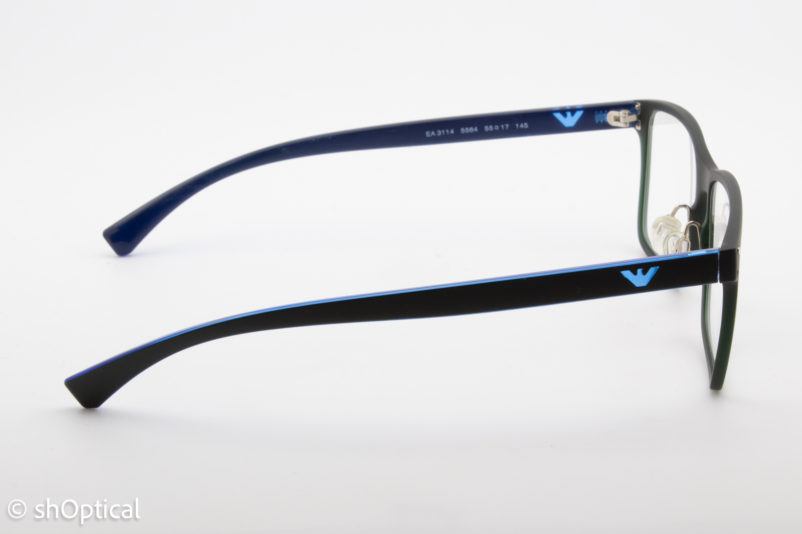 Emporio Armani EA3114  Male Rectangular Glasses Frame Dark Grey Matte 55mm