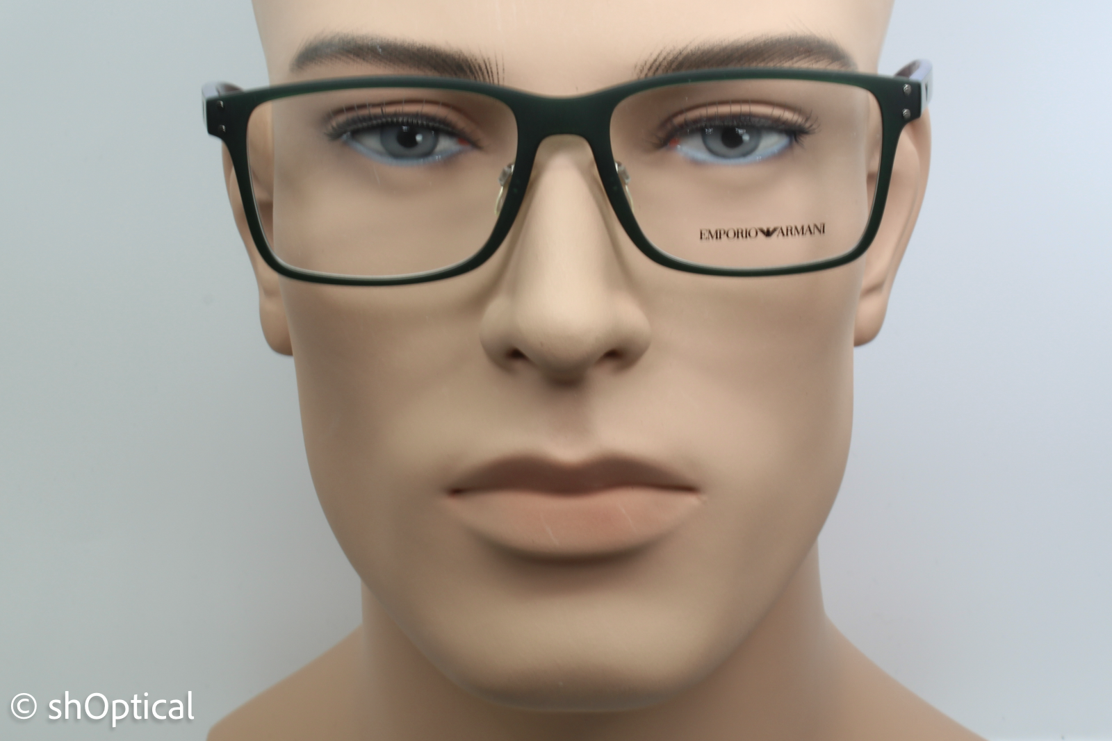 Emporio Armani EA3114  Male Rectangular Glasses Frame Dark Grey Matte 55mm