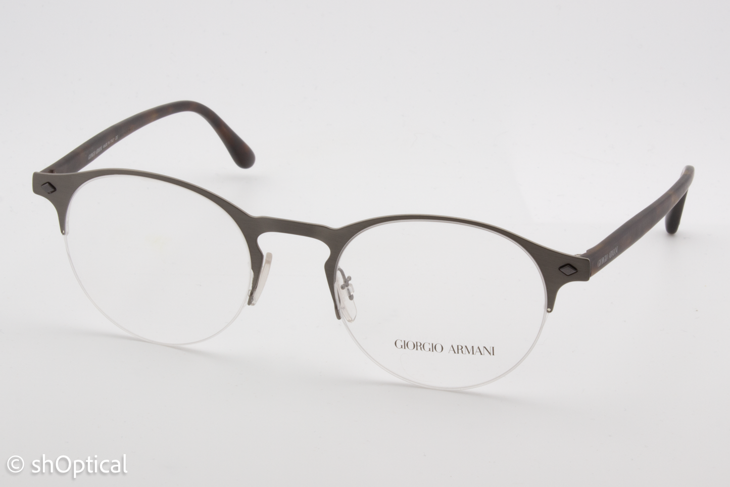Giorgio Armani AR5064  Male Round Glasses Frame Matte Gunmetal 49mm