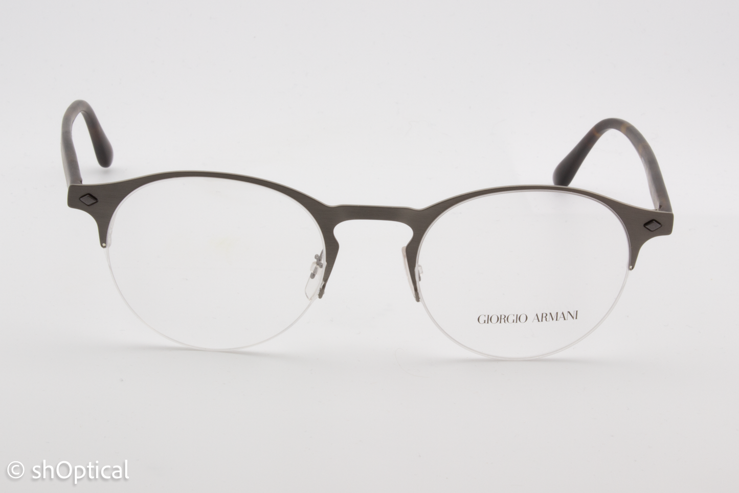 Giorgio Armani AR5064  Male Round Glasses Frame Matte Gunmetal 49mm