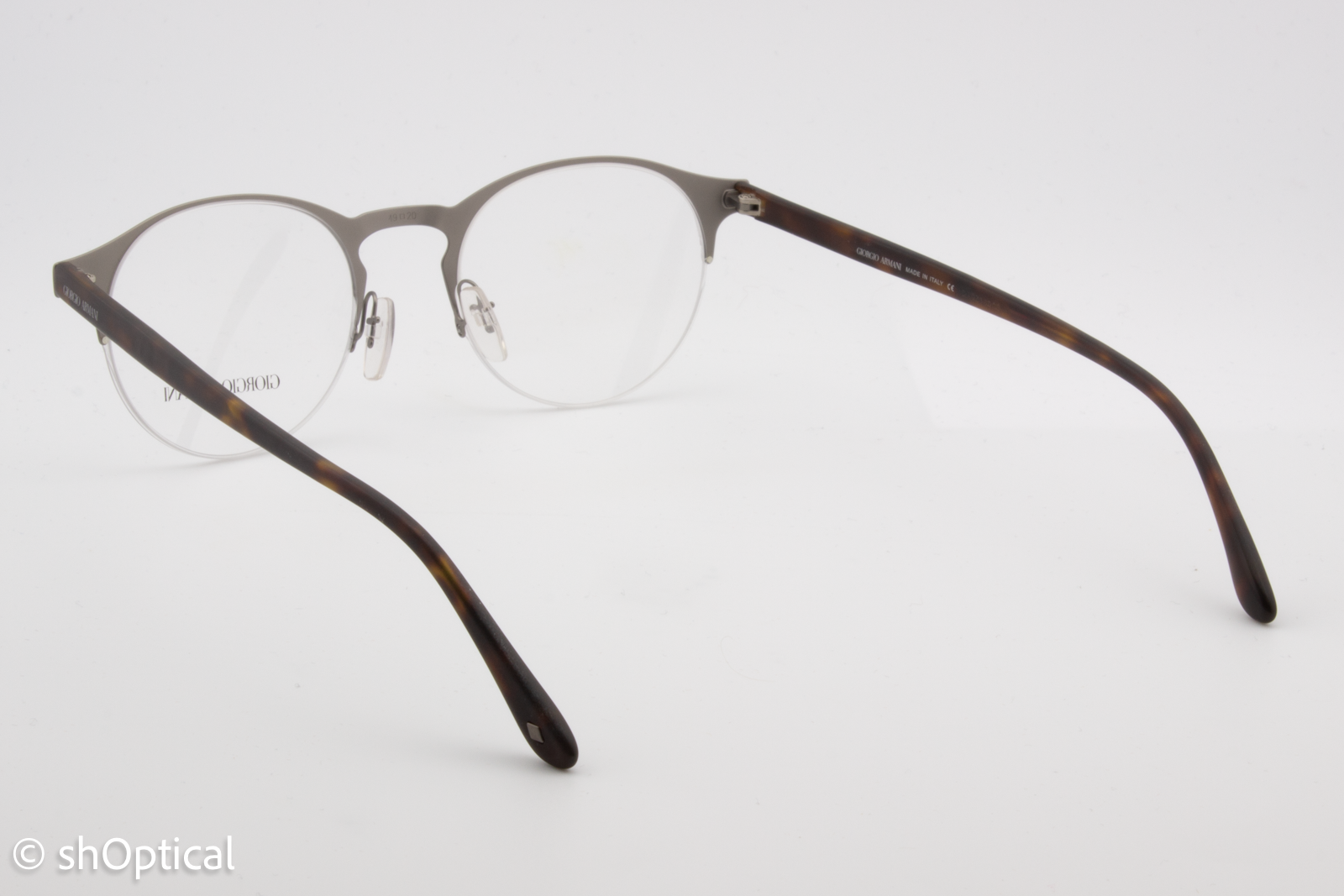 Giorgio Armani AR5064  Male Round Glasses Frame Matte Gunmetal 49mm