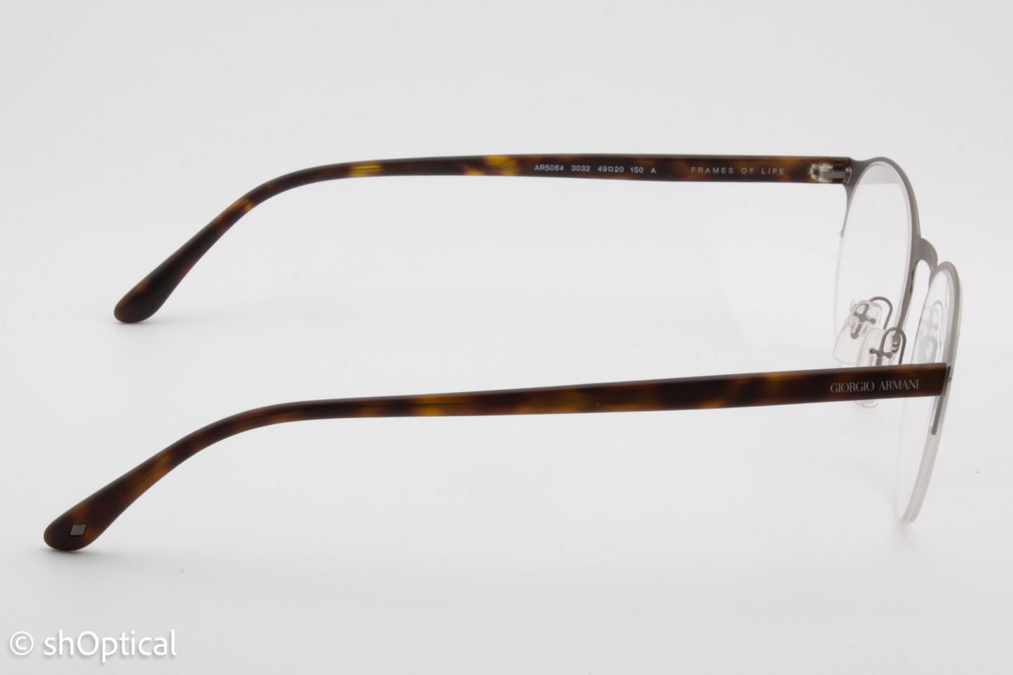 Giorgio Armani AR5064  Male Round Glasses Frame Matte Gunmetal 49mm