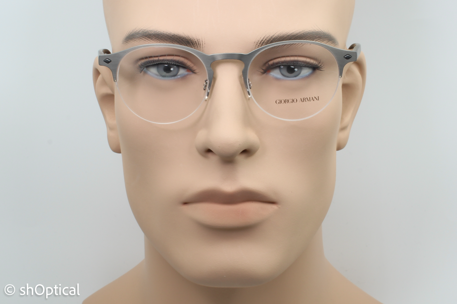 Giorgio Armani AR5064  Male Round Glasses Frame Matte Gunmetal 49mm